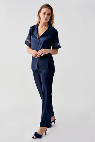 Premium İpek Saten 6 Parça Pijama Seti