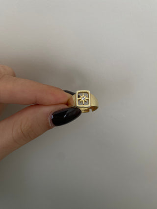925 Ayar Gümüş Vintage Kutup Yıldızı Yüzük