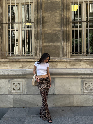 Leopar Astarlı Tül Etek