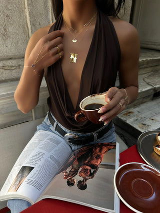 925 Gümüş Yansıma Efektli Harf Kolye