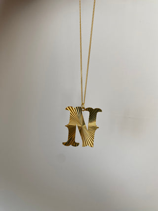 925 Gümüş Yansıma Efektli Harf Kolye