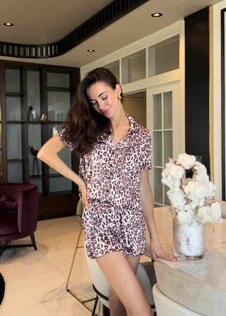 Leopar Desen Pijama Takımı
