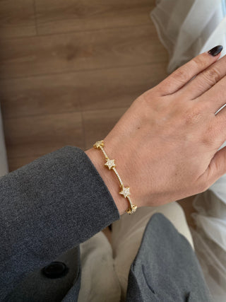 925 Gümüş Taşlı Yıldız Bileklik