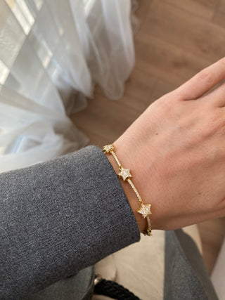 925 Gümüş Taşlı Yıldız Bileklik