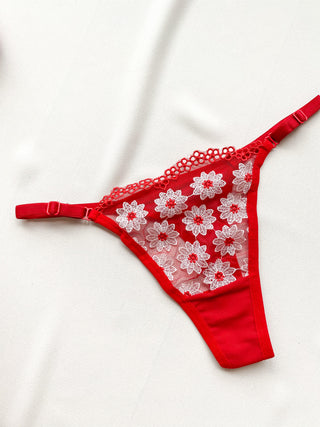 Daisy Embroidered Bralette Set