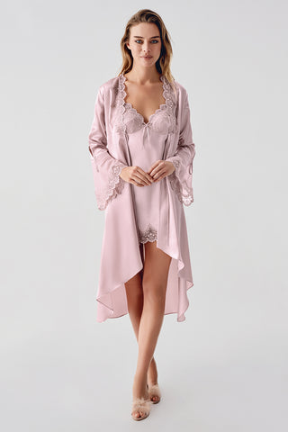 Premium İpek Saten 6 Parça Pijama Seti