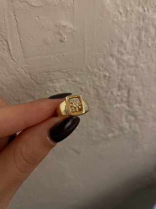 925 Ayar Gümüş Vintage Kutup Yıldızı Yüzük