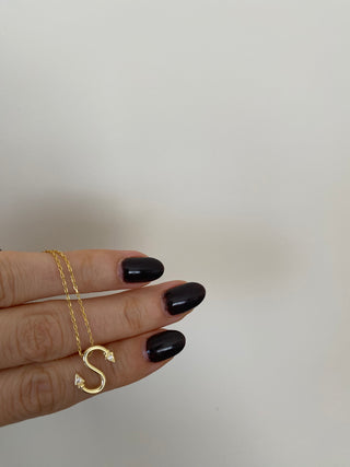 925 Gümüş Minimal Harf Kolye